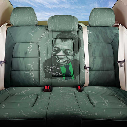 James Baldwin Back Car Seat Cover Green Handwritten Script Design Smiling Portrait Civil Rights and Literature - African Pride