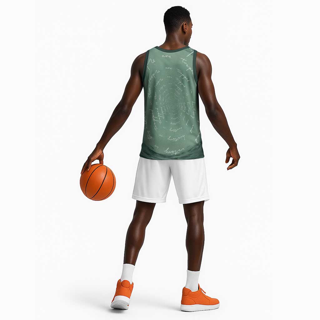 James Baldwin Basketball Jersey Green Handwritten Script Design Smiling Portrait Civil Rights and Literature - African Pride