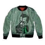 James Baldwin Bomber Jacket Green Handwritten Script Design Smiling Portrait Civil Rights and Literature - African Pride