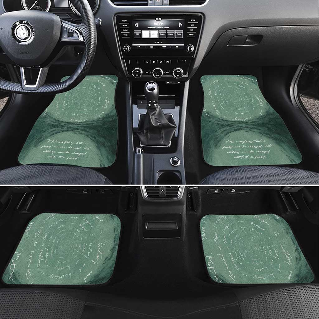 James Baldwin Car Mats Green Handwritten Script Design Smiling Portrait Civil Rights and Literature - African Pride
