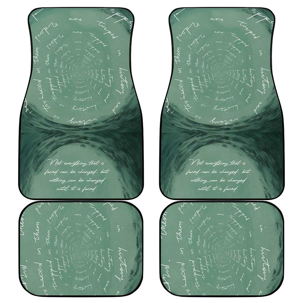 James Baldwin Car Mats Green Handwritten Script Design Smiling Portrait Civil Rights and Literature - African Pride