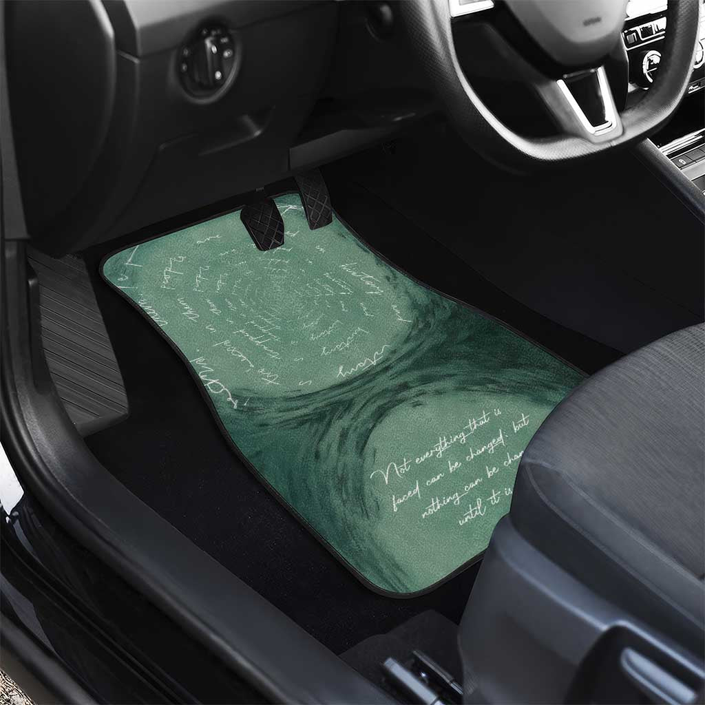James Baldwin Car Mats Green Handwritten Script Design Smiling Portrait Civil Rights and Literature - African Pride