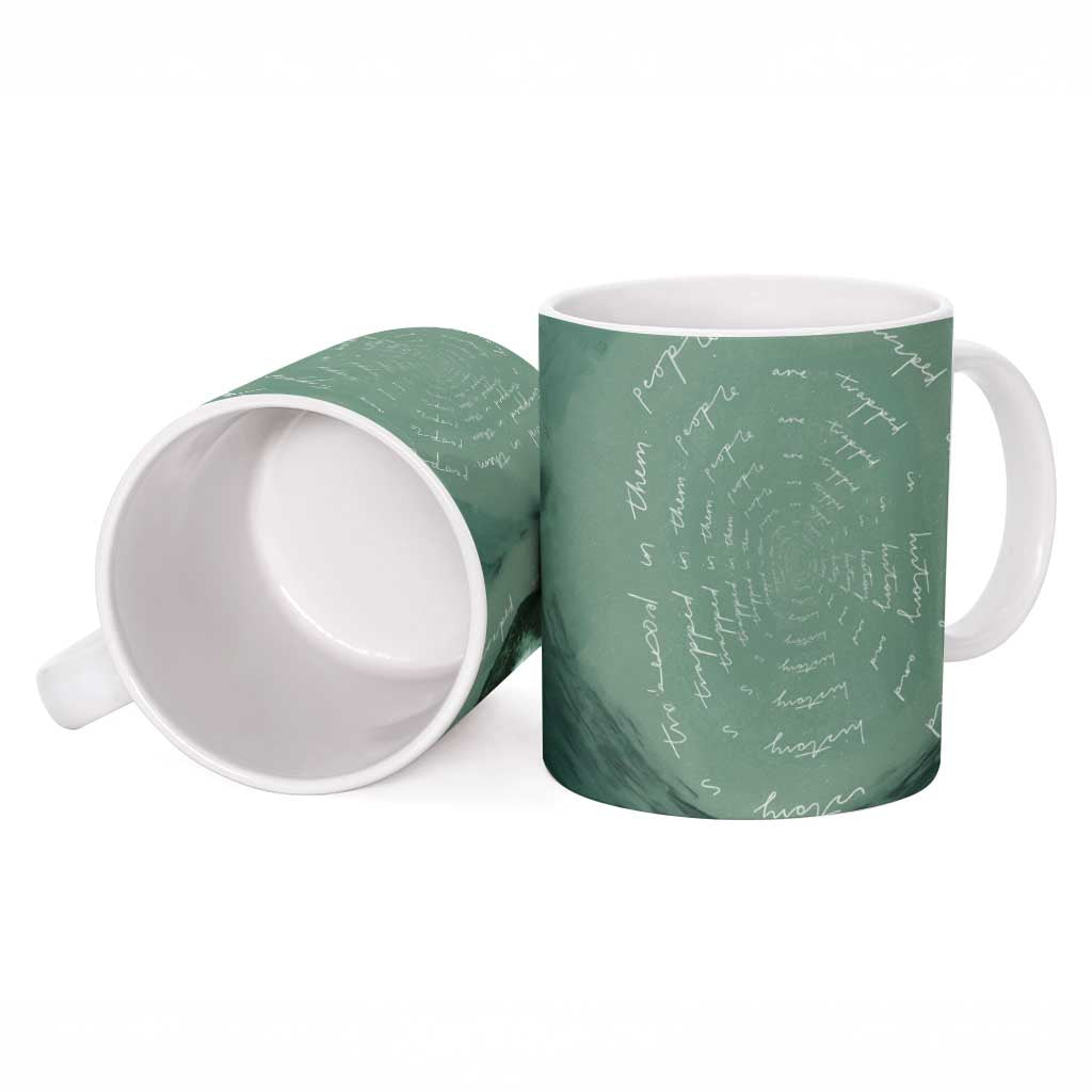 James Baldwin Ceramic Mug Green Handwritten Script Design Smiling Portrait Civil Rights and Literature - African Pride