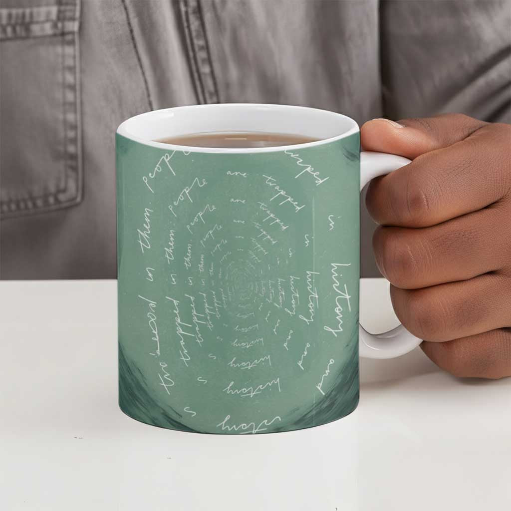 James Baldwin Ceramic Mug Green Handwritten Script Design Smiling Portrait Civil Rights and Literature - African Pride