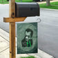 James Baldwin Garden Flag Green Handwritten Script Design Smiling Portrait Civil Rights and Literature - African Pride