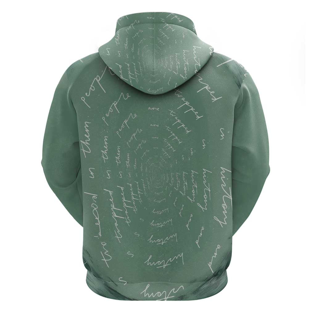 James Baldwin Hoodie Green Handwritten Script Design Smiling Portrait Civil Rights and Literature - African Pride