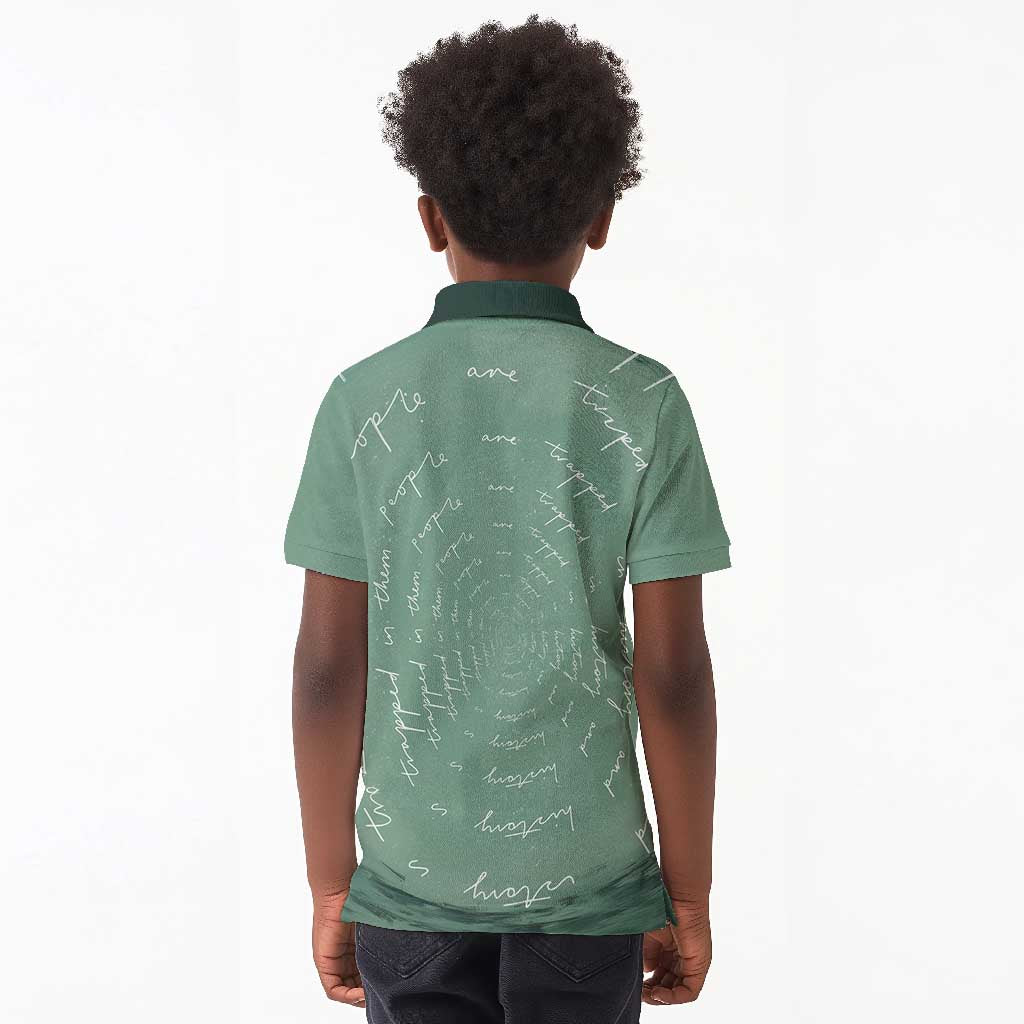 James Baldwin Kid Polo Shirt Green Handwritten Script Design Smiling Portrait Civil Rights and Literature TS04