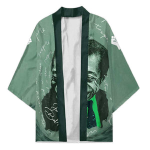 James Baldwin Kimono Green Handwritten Script Design Smiling Portrait Civil Rights and Literature - African Pride