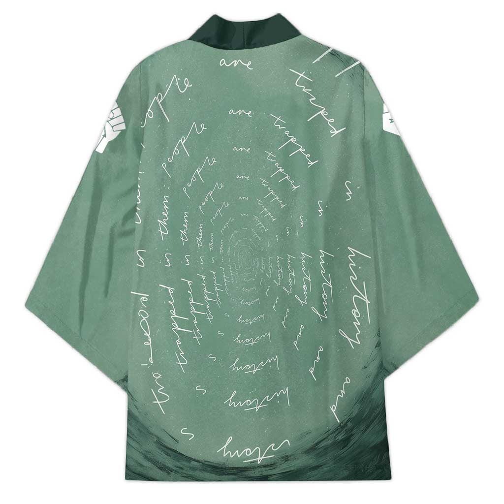 James Baldwin Kimono Green Handwritten Script Design Smiling Portrait Civil Rights and Literature - African Pride