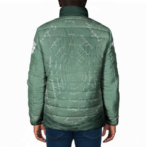 James Baldwin Padded Jacket Green Handwritten Script Design Smiling Portrait Civil Rights and Literature - African Pride