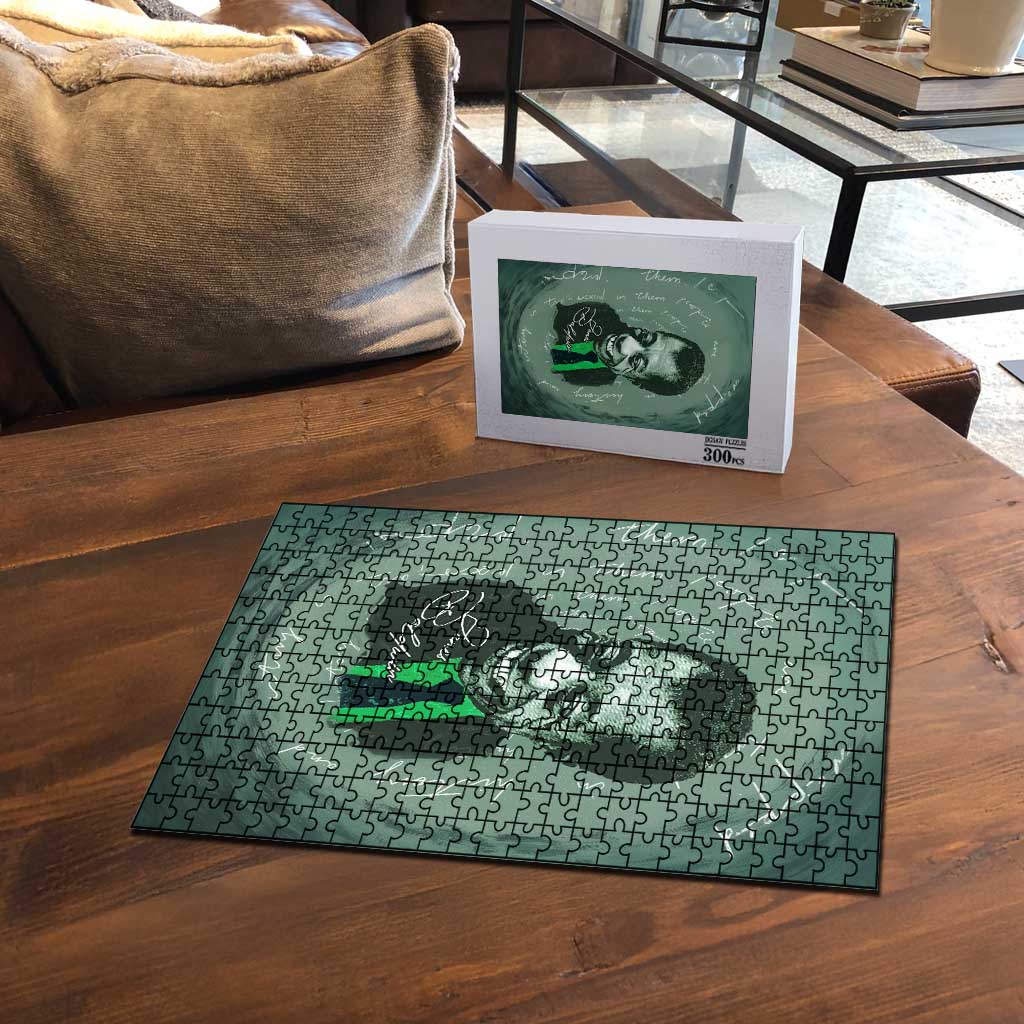 James Baldwin Puzzle Green Handwritten Script Design Smiling Portrait Civil Rights and Literature - African Pride