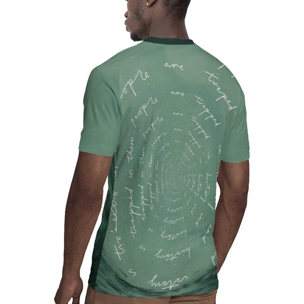 James Baldwin Rugby Jersey Green Handwritten Script Design Smiling Portrait Civil Rights and Literature TS04