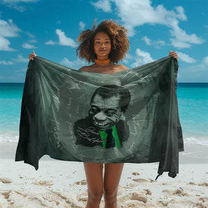 James Baldwin Sarong Green Handwritten Script Design Smiling Portrait Civil Rights and Literature - African Pride