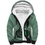James Baldwin Sherpa Hoodie Green Handwritten Script Design Smiling Portrait Civil Rights and Literature - African Pride
