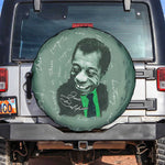 James Baldwin Spare Tire Cover Green Handwritten Script Design Smiling Portrait Civil Rights and Literature - African Pride