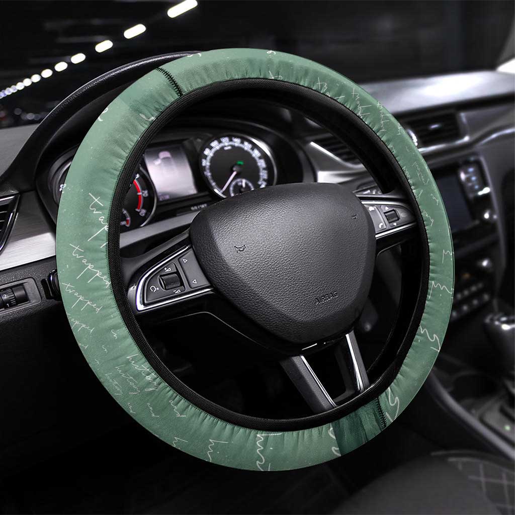James Baldwin Steering Wheel Cover Green Handwritten Script Design Smiling Portrait Civil Rights and Literature - African Pride