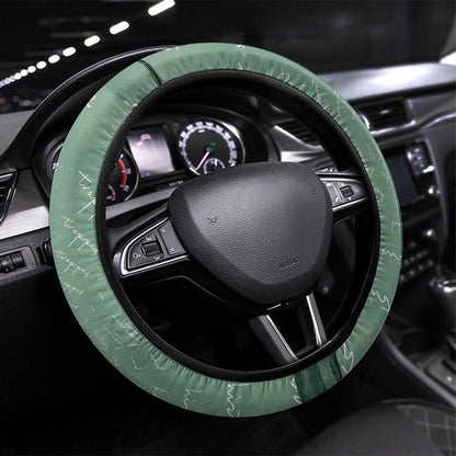 James Baldwin Steering Wheel Cover Green Handwritten Script Design Smiling Portrait Civil Rights and Literature - African Pride