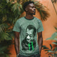 James Baldwin T shirt Green Handwritten Script Design Smiling Portrait Civil Rights and Literature TS04