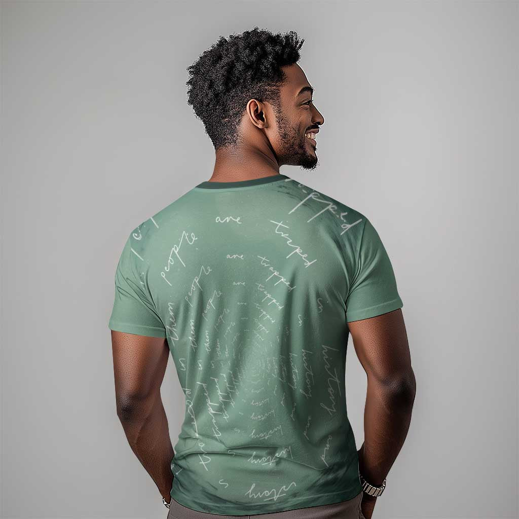 James Baldwin T shirt Green Handwritten Script Design Smiling Portrait Civil Rights and Literature TS04