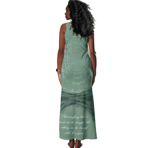 James Baldwin Tank Maxi Dress Green Handwritten Script Design Smiling Portrait Civil Rights and Literature - African Pride
