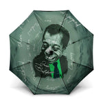James Baldwin Umbrella Green Handwritten Script Design Smiling Portrait Civil Rights and Literature - African Pride