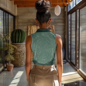 James Baldwin Women Sleeveless Polo Shirt Green Handwritten Script Design Smiling Portrait Civil Rights and Literature - African Pride