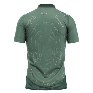 James Baldwin Zipper Polo Shirt Green Handwritten Script Design Smiling Portrait Civil Rights and Literature - African Pride