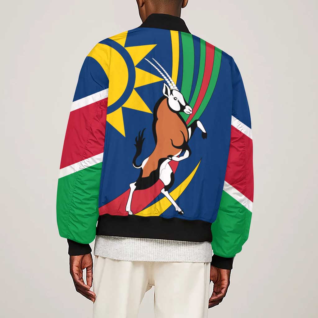 African Fish Eagle Namibia Sleeve Zip Bomber Jacket Gemsbok Supporters Style