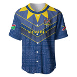 Namibia Yellow Sun Baseball Jersey Sporty Style with Traditional Patterns