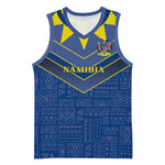 Namibia Yellow Sun Basketball Jersey Sporty Style with Traditional Patterns TS04