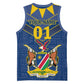 Namibia Yellow Sun Basketball Jersey Sporty Style with Traditional Patterns TS04
