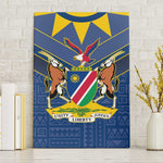 Namibia Yellow Sun Canvas Wall Art Sporty Style with Traditional Patterns
