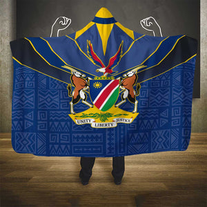 Namibia Yellow Sun Hooded Blanket Sporty Style with Traditional Patterns