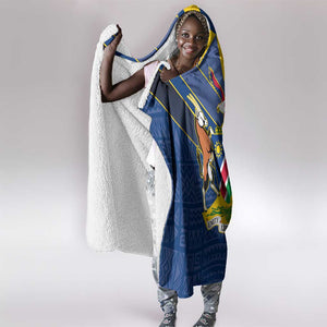 Namibia Yellow Sun Hooded Blanket Sporty Style with Traditional Patterns