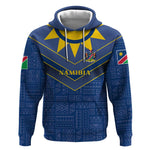 Namibia Yellow Sun Hoodie Sporty Style with Traditional Patterns
