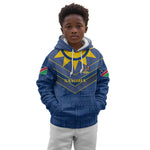 Namibia Yellow Sun Kid Hoodie Sporty Style with Traditional Patterns
