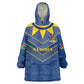Namibia Yellow Sun Kid Wearable Blanket Hoodie Sporty Style with Traditional Patterns