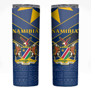 Namibia Yellow Sun Skinny Tumbler Sporty Style with Traditional Patterns