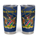 Namibia Yellow Sun Tumbler Cup Sporty Style with Traditional Patterns