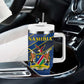 Namibia Yellow Sun Tumbler With Handle Sporty Style with Traditional Patterns