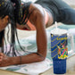 Namibia Yellow Sun Tumbler With Handle Sporty Style with Traditional Patterns