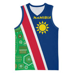 Namibia Gemsbok Basketball Jersey Flag Design with African Patterns TS04