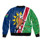 Namibia Gemsbok Bomber Jacket Flag Design with African Patterns
