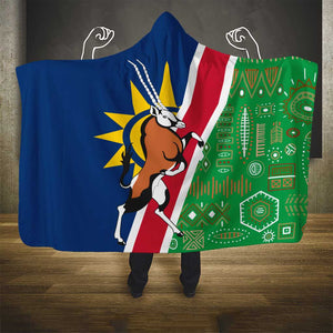 Namibia Gemsbok Hooded Blanket Flag Design with African Patterns