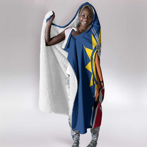 Namibia Gemsbok Hooded Blanket Flag Design with African Patterns