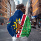 Namibia Gemsbok Hoodie Flag Design with African Patterns