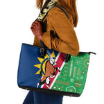 Namibia Gemsbok Leather Tote Bag Flag Design with African Patterns
