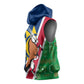 Namibia Gemsbok Sleeveless Hoodie Flag Design with African Patterns - African Pride