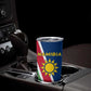 Namibia Gemsbok Tumbler Cup Flag Design with African Patterns