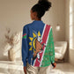 Namibia Gemsbok Women Casual Shirt Flag Design with African Patterns